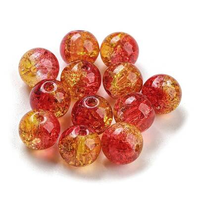 Transparent Spray Painting Crackle Glass Beads