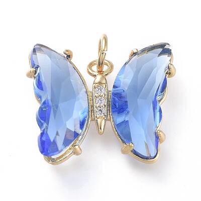 Brass Micro Pave Clear Cubic Zirconia Pendant