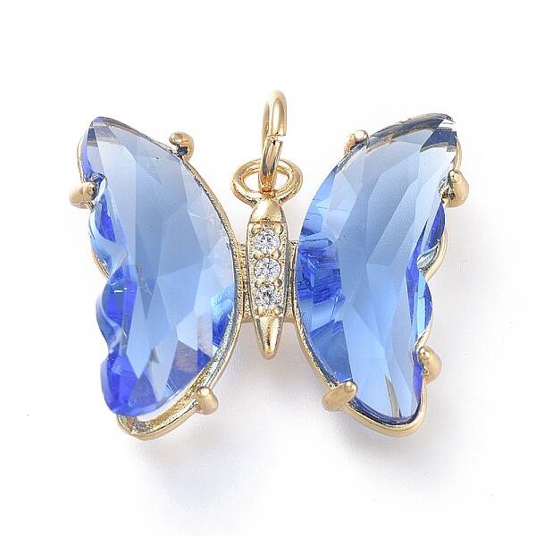 Brass Micro Pave Clear Cubic Zirconia Pendant
