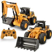 Remote Control Engineering Car Toy, 2.4GHz Multifunctional Alloy Simulation Toy, RC Excavator, RC Bulldozer, RC Dump Truck, B...
