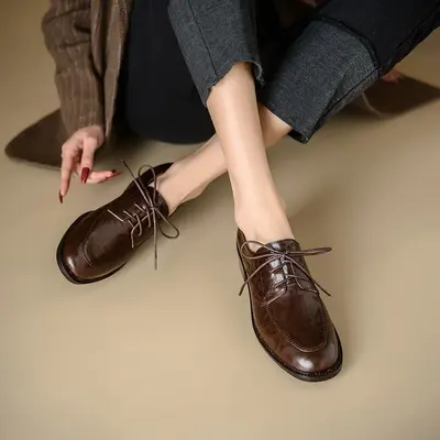 CHIKO Annalisa Round Toe Block Heels Oxfords Shoes