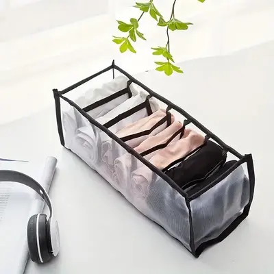 Multi-compartment Underwear Storage Box, 1 Count Foldable Clothes Storage Box, Underwear Organizer, Sock Organizer, Clothes O...