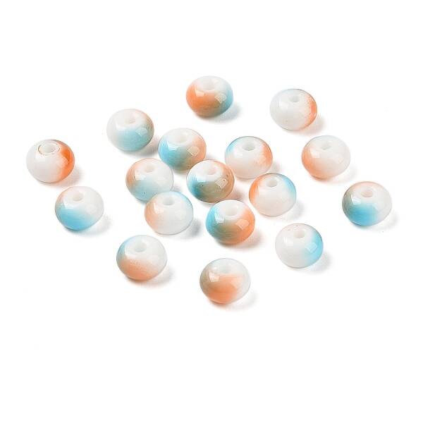 Opaque Spray Painted Glass Beads