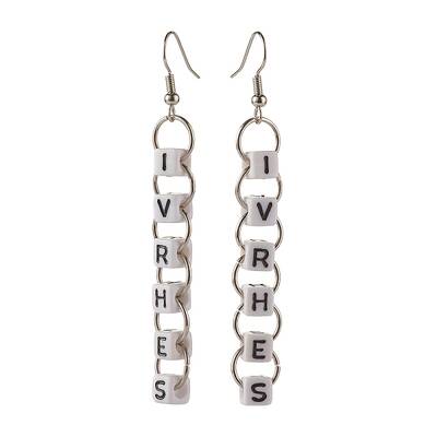 Word Ivrhes Long Brass Dangle Earrings for Women