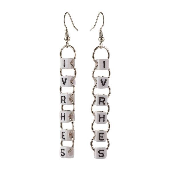 Word Ivrhes Long Brass Dangle Earrings for Women