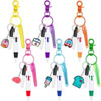 Assorted Color Nurse Badge Reel Pen Set, 1/2/6 Sets Including Mini Highlighter & Permanent Marker & Retractable Ballpoint & K...