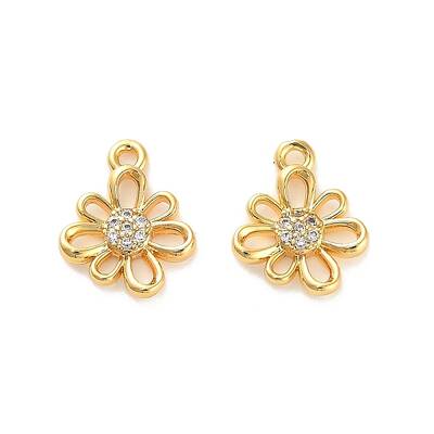 Brass Micro Pave Cubic Zirconia Charms