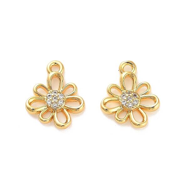 Brass Micro Pave Cubic Zirconia Charms