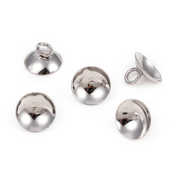 201 Stainless Steel Bead Cap Pendant Bails