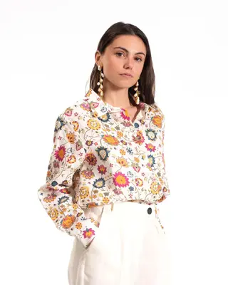 Iris Linen Shirt | Color: Spring Blossom | Size: M