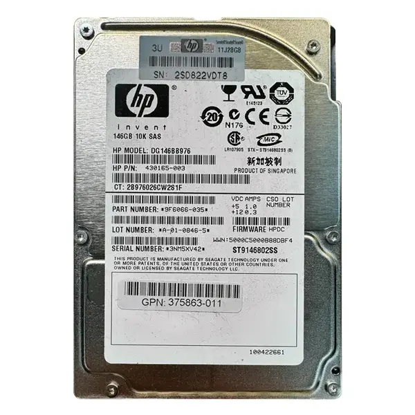 375863-011U HP 146GB 10000RPM SAS 3Gb/s 2.5-Inch 16MB Cache Hot Swap Hard Drive