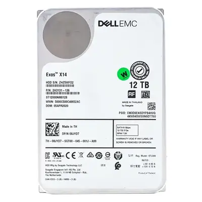 8JYD7 Dell 12TB 6Gb/s SATA 7200 3.5-inch 256MB Hard Drive