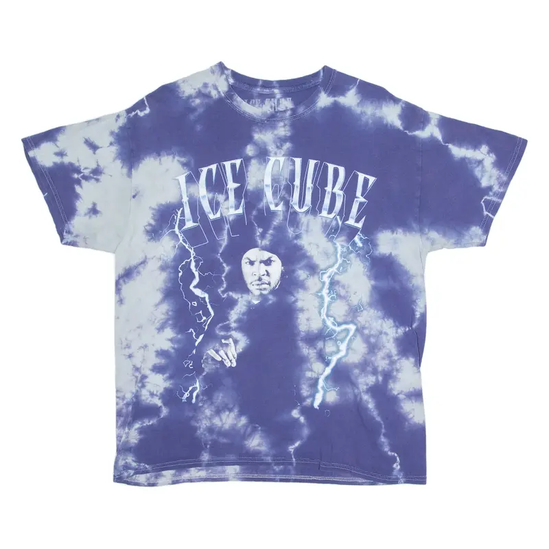 ICE CUBE Tie Dye Mens Band T-Shirt Blue L