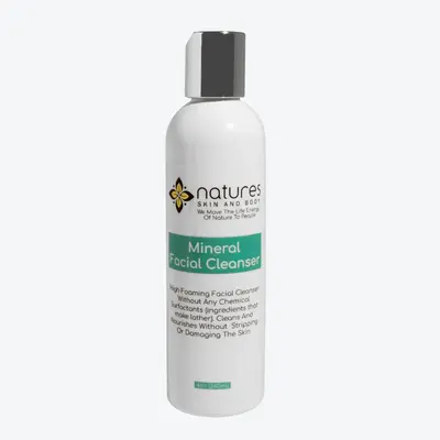 Mineral Facial Cleanser-High Foaming Facial Cleanser Without Any Chemical Surfactants (ingredients that make lather). Cleans ...