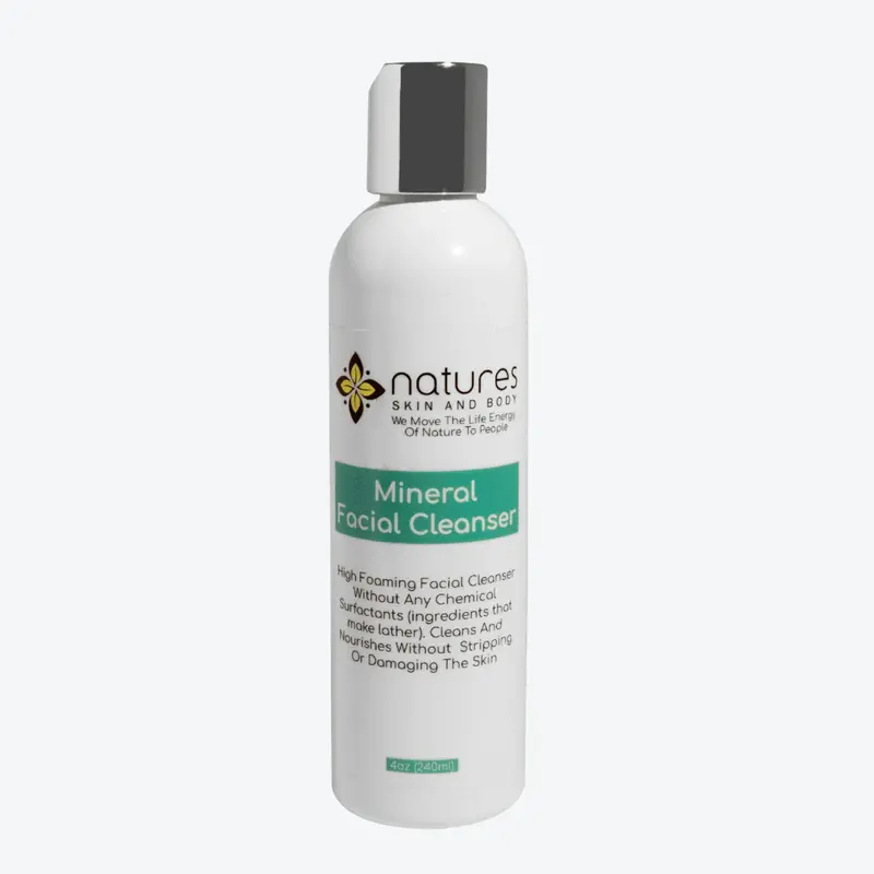 Mineral Facial Cleanser-High Foaming Facial Cleanser Without Any Chemical Surfactants (ingredients that make lather). Cleans ...