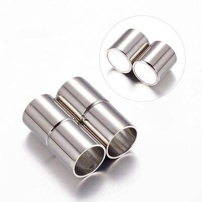 Tarnish Resistant Column 304 Stainless Steel Magnetic Clasps with Glue-in Ends
