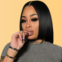 Wear and Go Glueless Bob Wigs Human Hair Pre Plucked Natural Hairline Straight Short Bob Wig 180 Density 5x5 HD Lace Closure ...