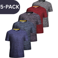 [5 Pack] Men’s Workout Short Sleeve Dry Fit T Shirts Raglan Crewneck Quick Dry Active Athletic Moisture Wicking Breathable ...