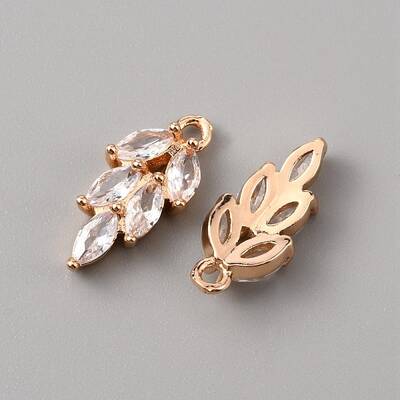 Brass Micro Pave Clear Cubic Zirconia Pendants
