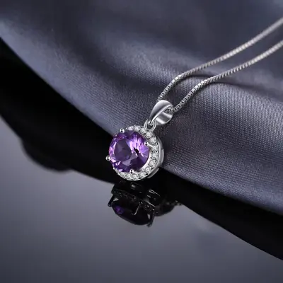 Exquisite 2.97Ct Created Alexandrite Sapphire Pendant Necklace in 925 Sterling Silver - A Timeless Gift for Women