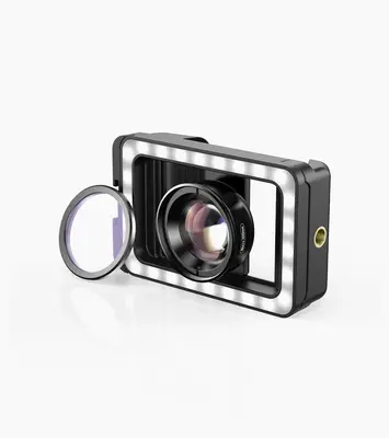 New 3 in 1 Mobile Phone Lens Clip and 100mm Macro Lens Kit with Fill Light