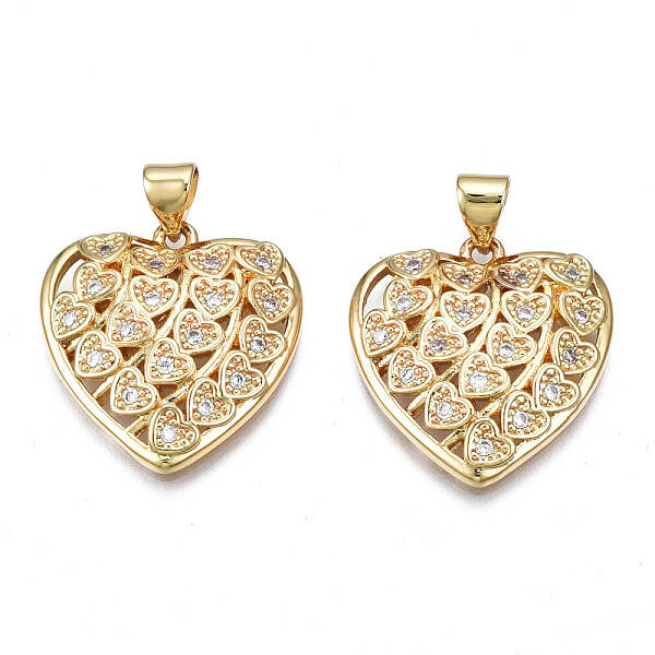 Brass Micro Pave Clear Cubic Zirconia Pendants