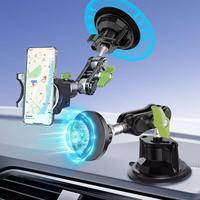 Folding Magnetic Cell Phone Car Mount Holder, 360° Rotation Adjustable Navigation Bracket Suction Dashboard Car Mirror Phone...