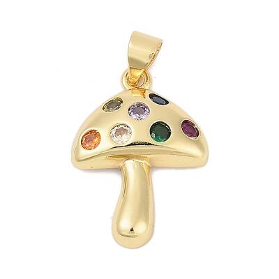 Brass Micro Pave Cubic Zirconia Pendants