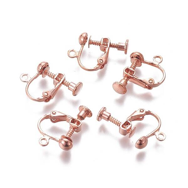 Rack Plated Brass Screw Clip-on Earring Findings