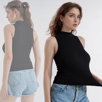 Women's Ribbed High Neck Sleeveless Tank Top - Soft, Stretchy Knit Fabric, Perfect for Layering or Stand-Alone Wear, Ideal fo...