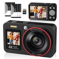 Deatti 4K Digital Camera, 1 Count 64MP Auto FocusDigital Camera, Compact & Portable Camerawith 64G Memory Card & Battery, Gif...