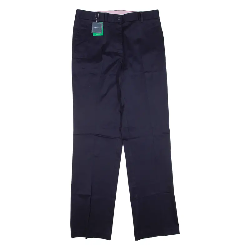LANDS END Womens Trousers Blue Regular Straight W32 L33