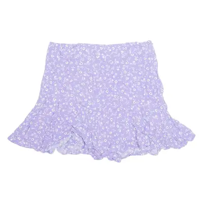 ZARA Womens Skort Skirt Purple Short Floral M