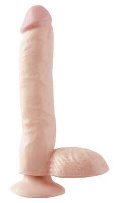 Basix Rubber Works 9 Inch Dong With Suction Cup - Flesh