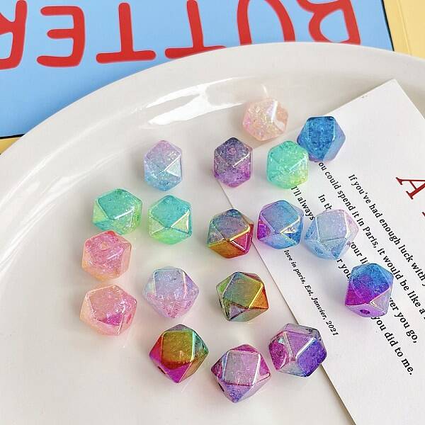 Transparent Crackle Acrylic Beads