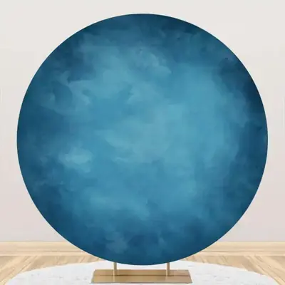 Round Blue Abstract Gradient Texture Birthday Backdrop - Aperturee
