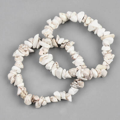 Unisex Chip Natural Magnesite Beaded Stretch Bracelets