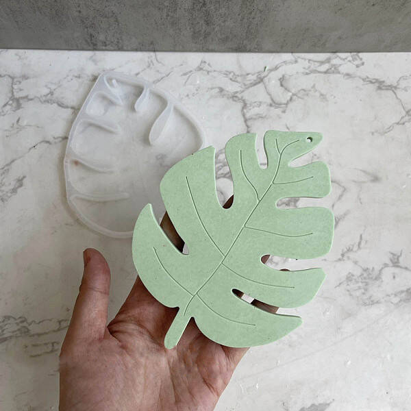 DIY Monstera Leaf Hanging Coaster Silicone Molds