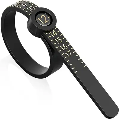US Ring Size Measuring Gauge, Accurate 1-17 US Ring Sizer, Reusable Finger Sizing Measure Tool With Magnified Glass For Home ...