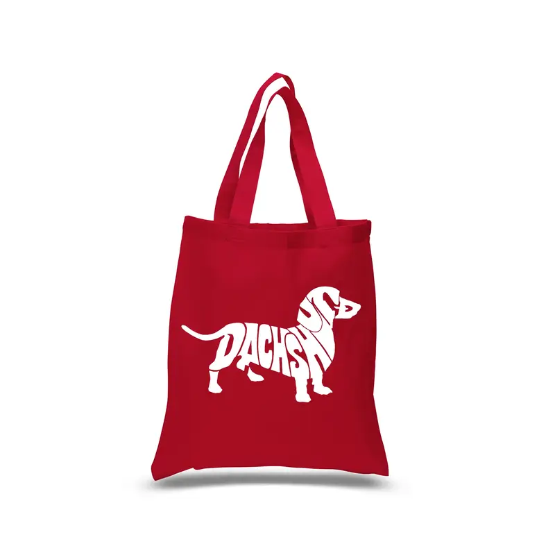 Dachshund - Small Word Art Tote Bag - Black - SMALL