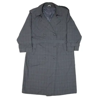 CANDA Double Breasted Womens Trench Coat Grey Check XL