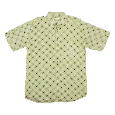 COLDOR Mens Shirt Green Viscose Check M