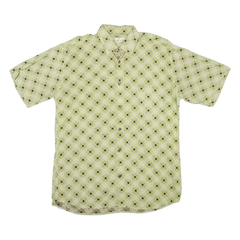 COLDOR Mens Shirt Green Viscose Check M