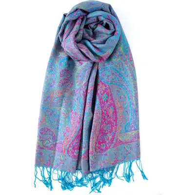 Reversible Paisley Rave Scarf, Shawls and Wraps for Evening Dresses, Indian Scarves for All Season