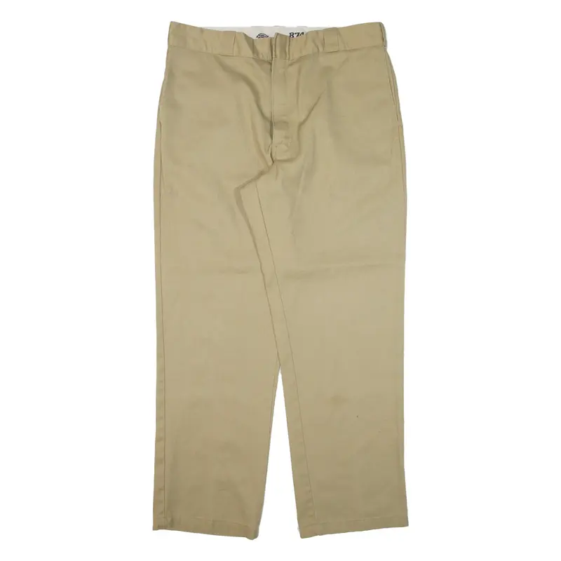 DICKIES 874 Workwear Mens Trousers Beige Regular Straight W36 L30