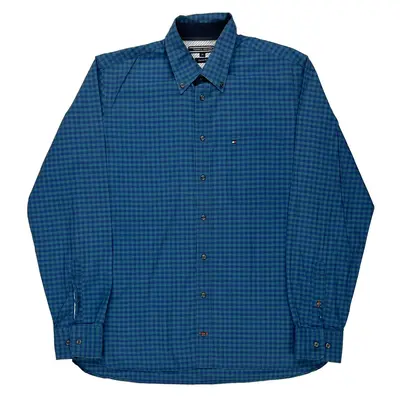 Tommy Hilfiger Checked Shirt - Medium Blue Cotton