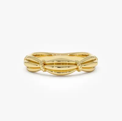14k Gold Textured Knot Ring