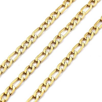 Ion Plating(IP) 304 Stainless Steel Figaro Chains