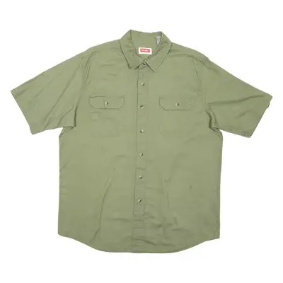WRANGLER Mens Plain Shirt Green L
