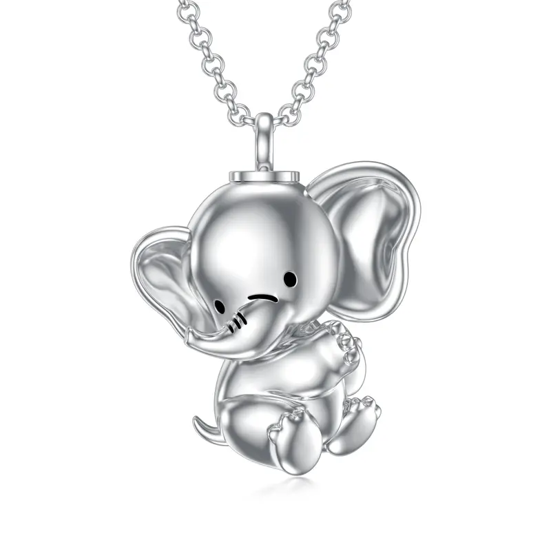 Sterling Silver Elephant Pendant Urn Necklace for Ashes
